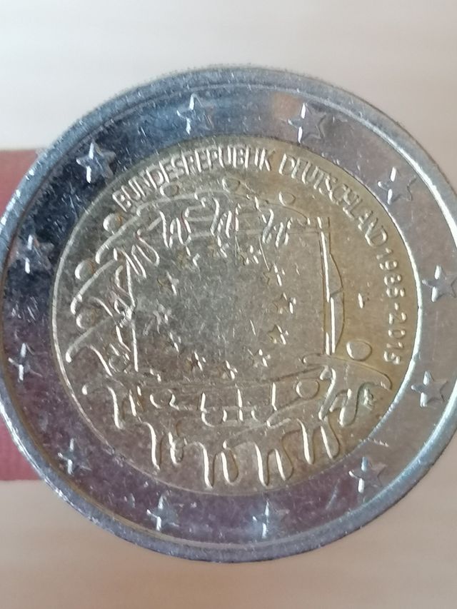 Moneda 2€ Alemania 2015 Aniversario Bandera Europa