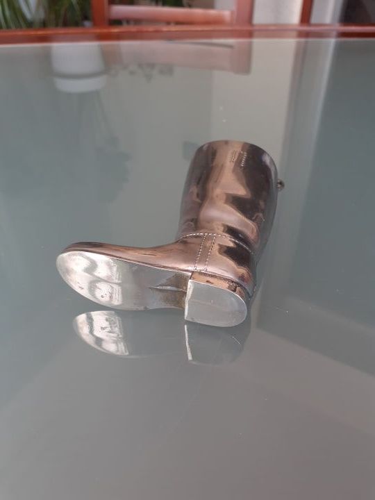 Bota de montar de plata 9 cm decoración 