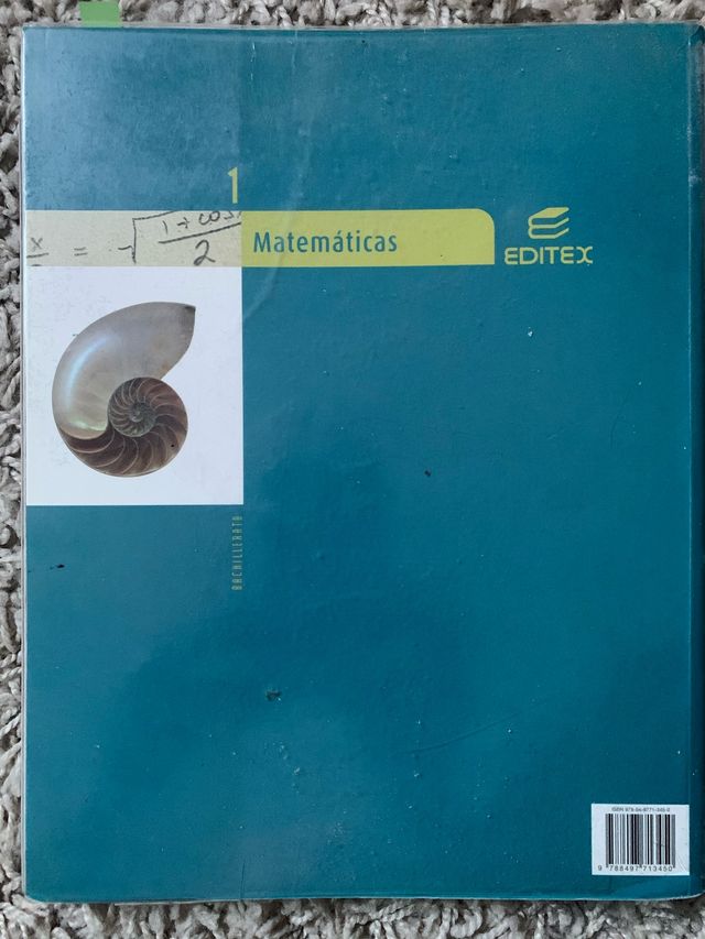 Matemáticas Bachillerato 1. ISBN en las fotos