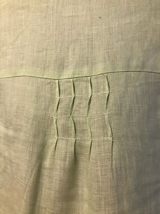 Camisa de lino verde hoja mujer