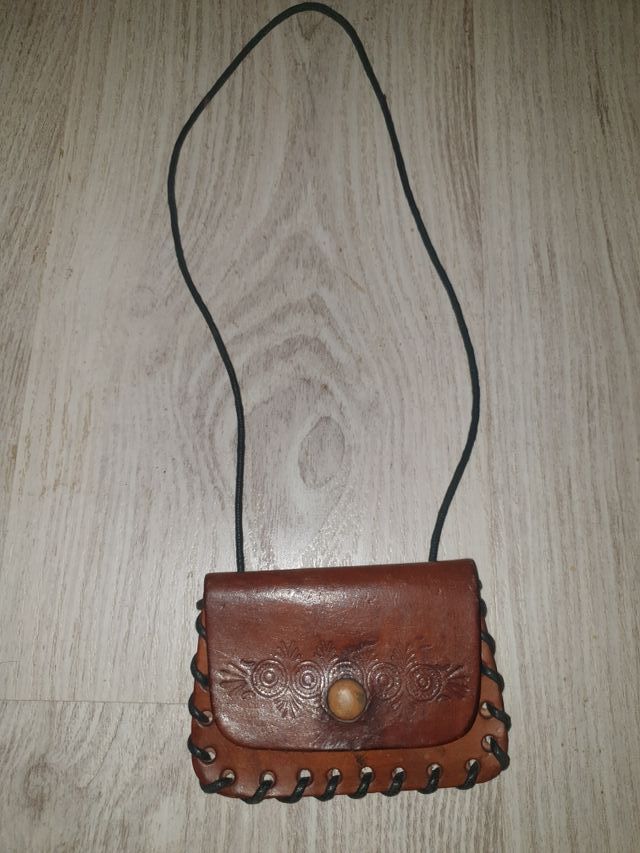 Cartera collar infantil piel  vintage
