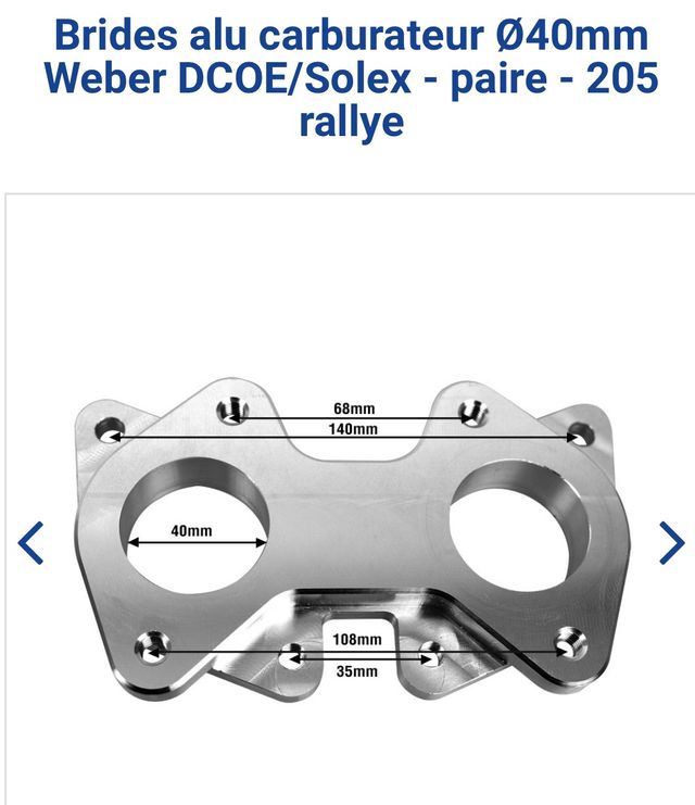 Bridas para carburadores Weber 40 DCOE