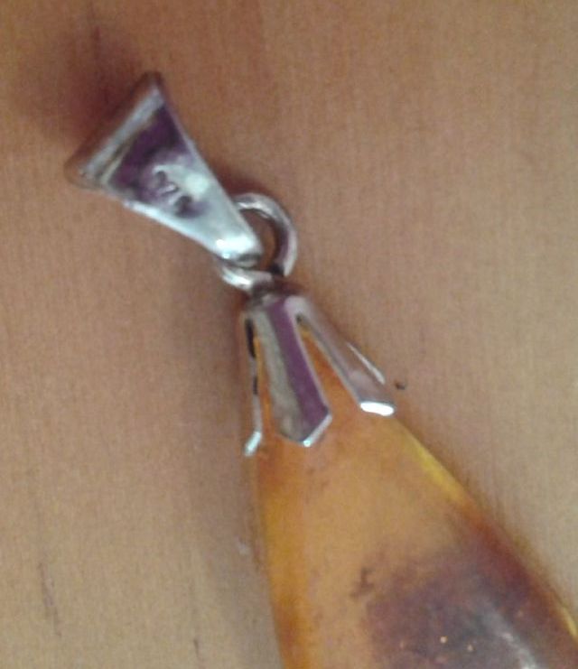 Colgante PLATA imitación Ámbar