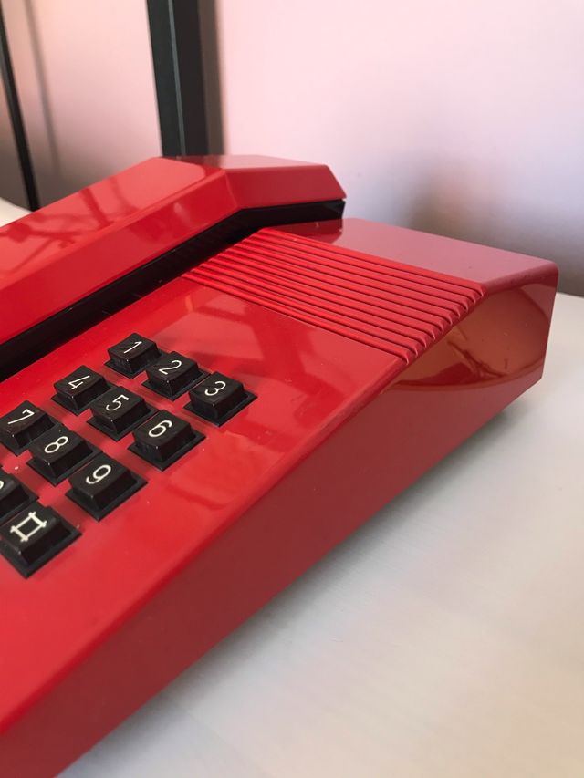 Teléfono fijo Teide rojo en perfecto estado