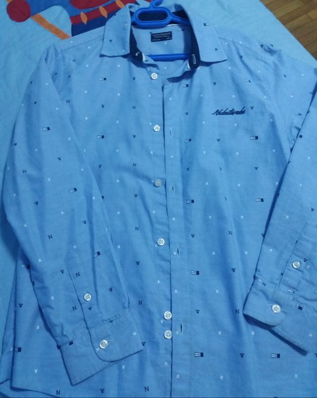 camisa niño azul Mayoral. colección  Nukutavake