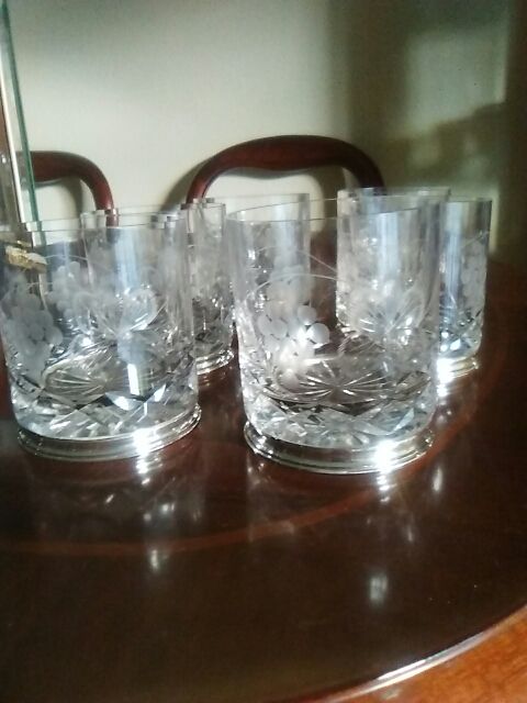 extraordinario conjunto de seis vasos de whisky