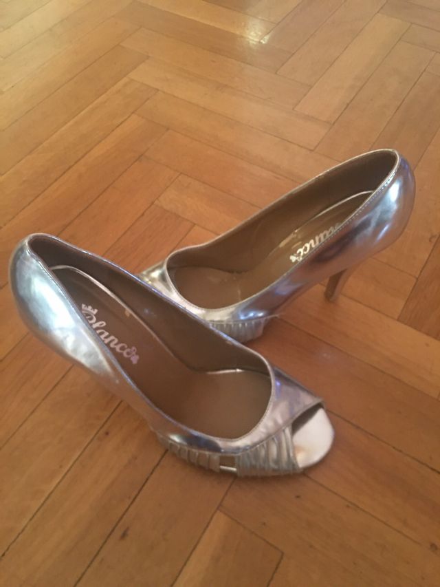 Zapatos plateados talla 38 de Blanco