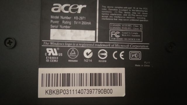 Teclado de Ordenador Acer
