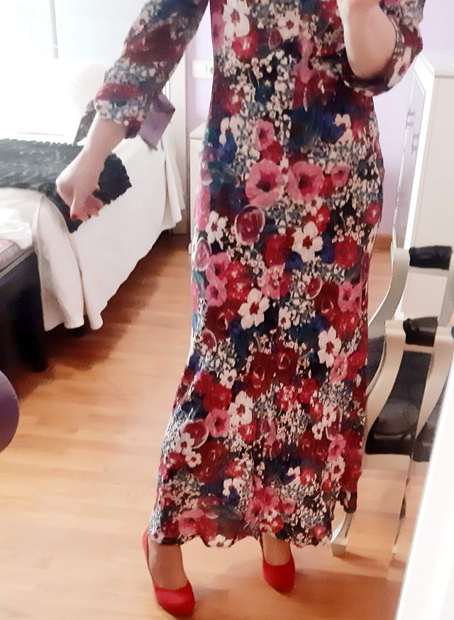 Vestido largo floral Zara A Estrenar