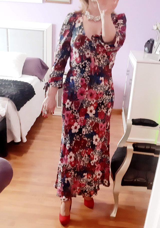 Vestido largo floral Zara A Estrenar