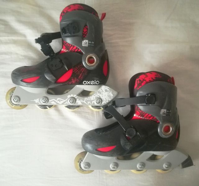 patines talla adaptable 34 - 36 + protecciones