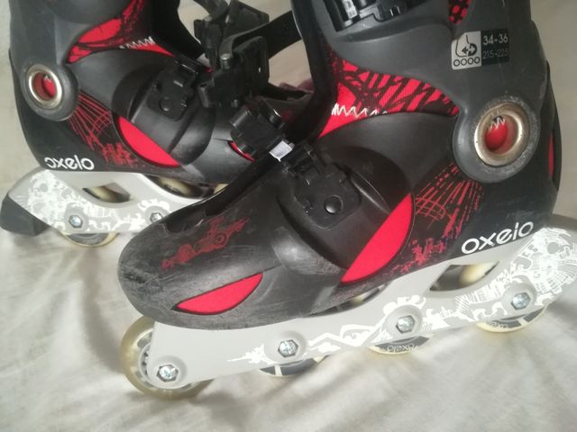 patines talla adaptable 34 - 36 + protecciones