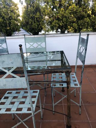 Mesa hierro jardin de segunda mano por 150 € en Madrid en WALLAPOP