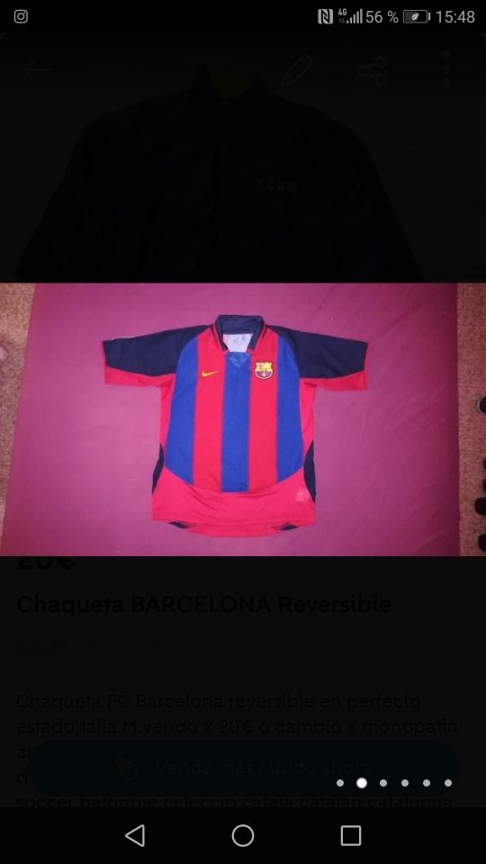 CHAQUETA BARCELONA REVERSIBLE Fútbol Barça Messi