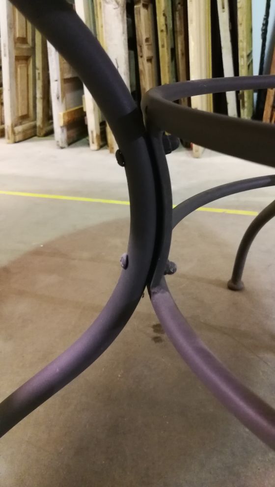 Mesa jardín forja circular grande comedor hierro de segunda mano por