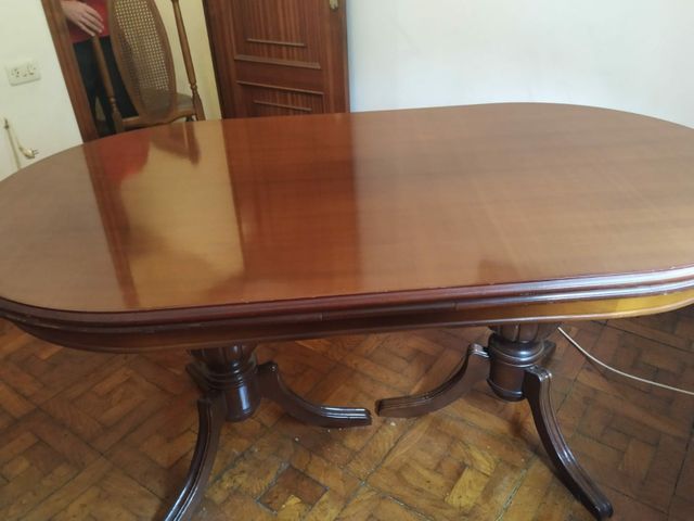 Mesa comedor madera extensible+6 sillas