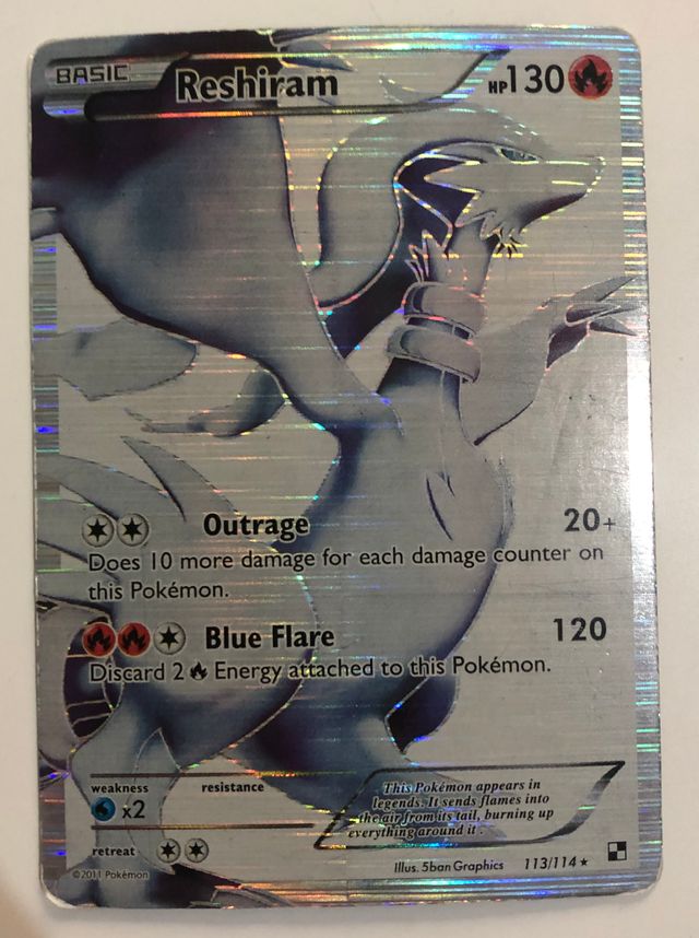 POKEMON CARTA: RESHIRAM RARA