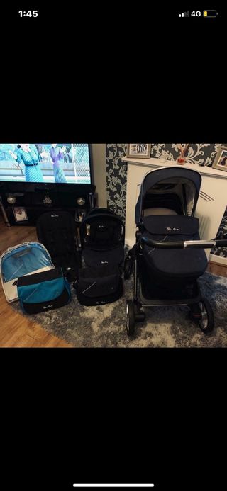 second hand silver cross travel system