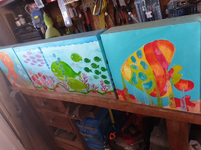 cuadro de madera al óleo