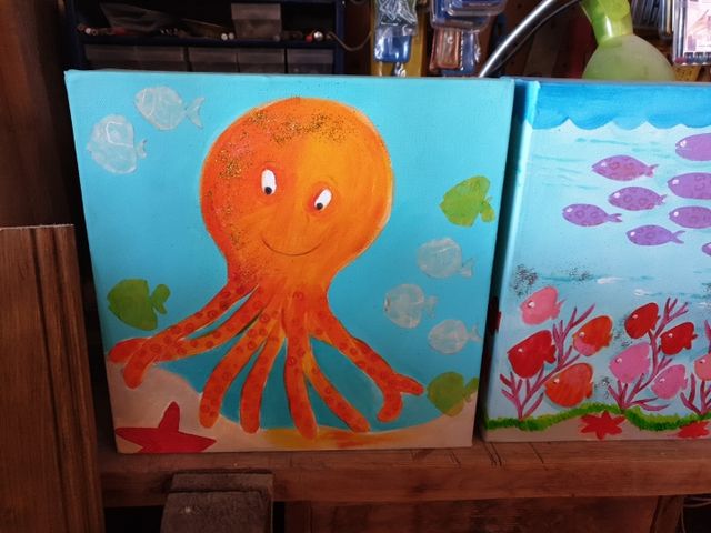 cuadro de madera al óleo