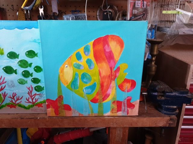 cuadro de madera al óleo