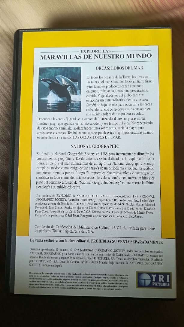 Lote de 3 cintas VHS de National Geographic