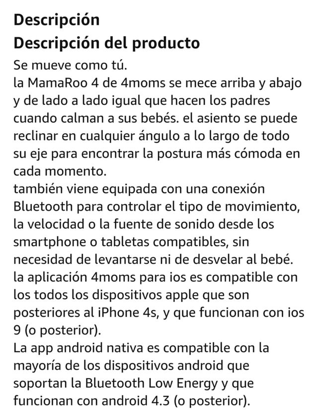 Hamaca Bebé MamaRoo de 4 Moms