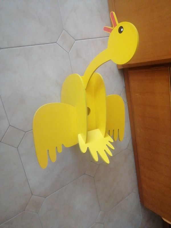 lámpara madera con forma de pato