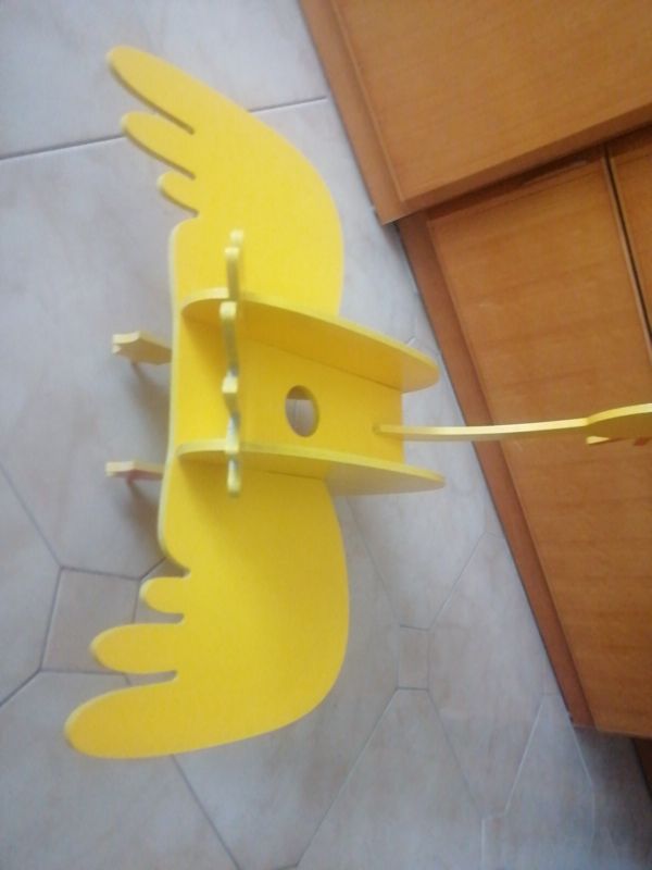 lámpara madera con forma de pato