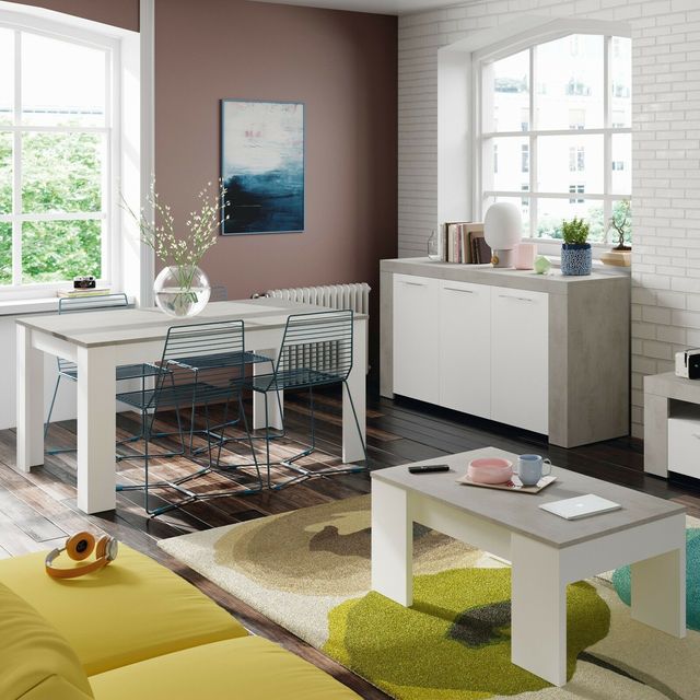 APARADOR MODERNO SALÓN O COMEDOR BLANCO Y GRIS de segunda mano por 199