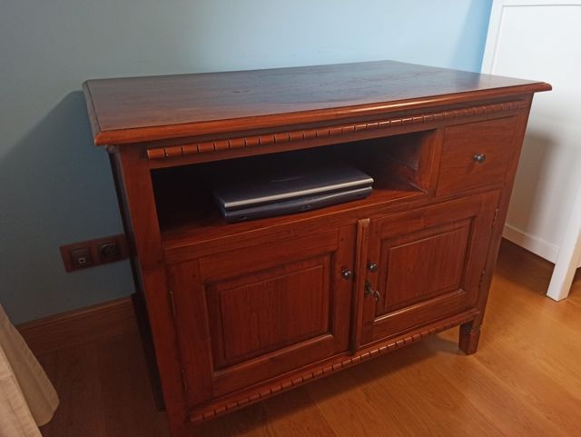 mueble tv madera teca
