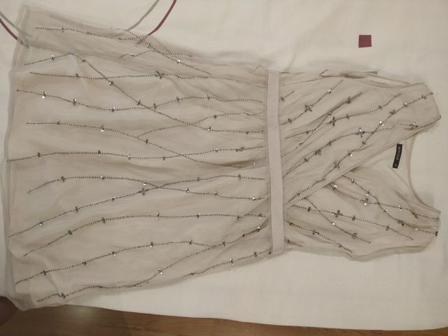Vestido fiesta, pedreria, Talla 40, marca Amite