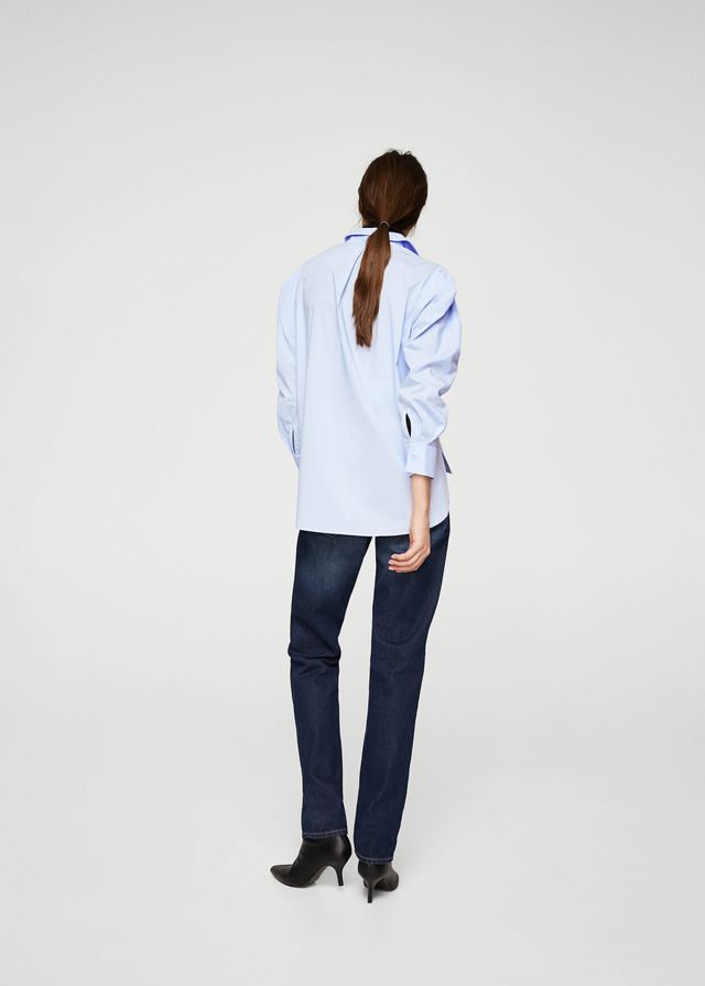 camisa apliques azul