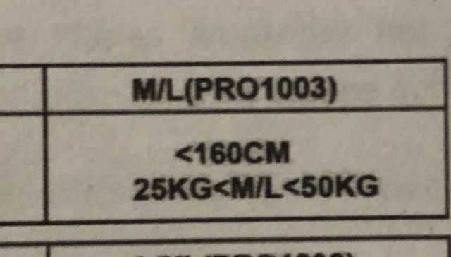 Protecciones niña. Talla M.