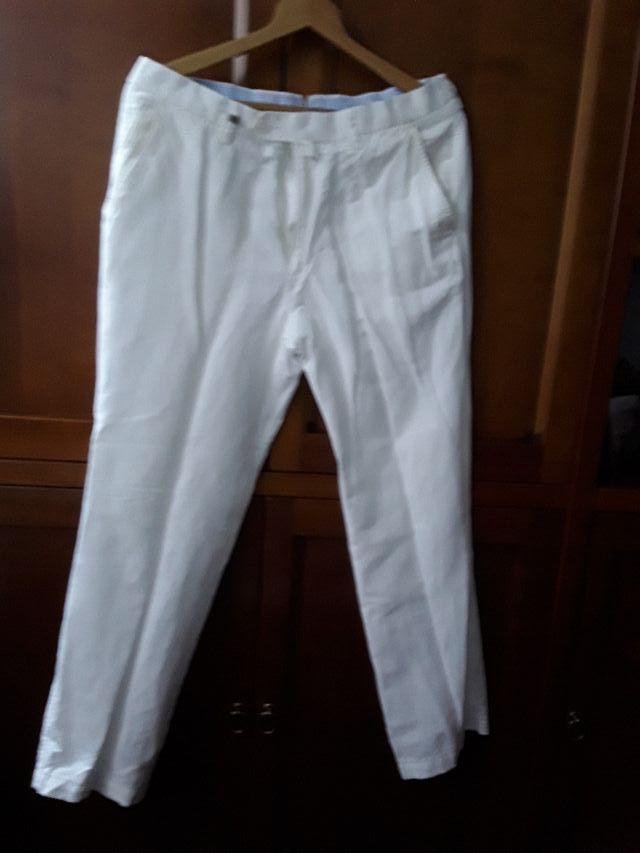 Pantalon Pedro  del Hierro, blanco talla 44, recto