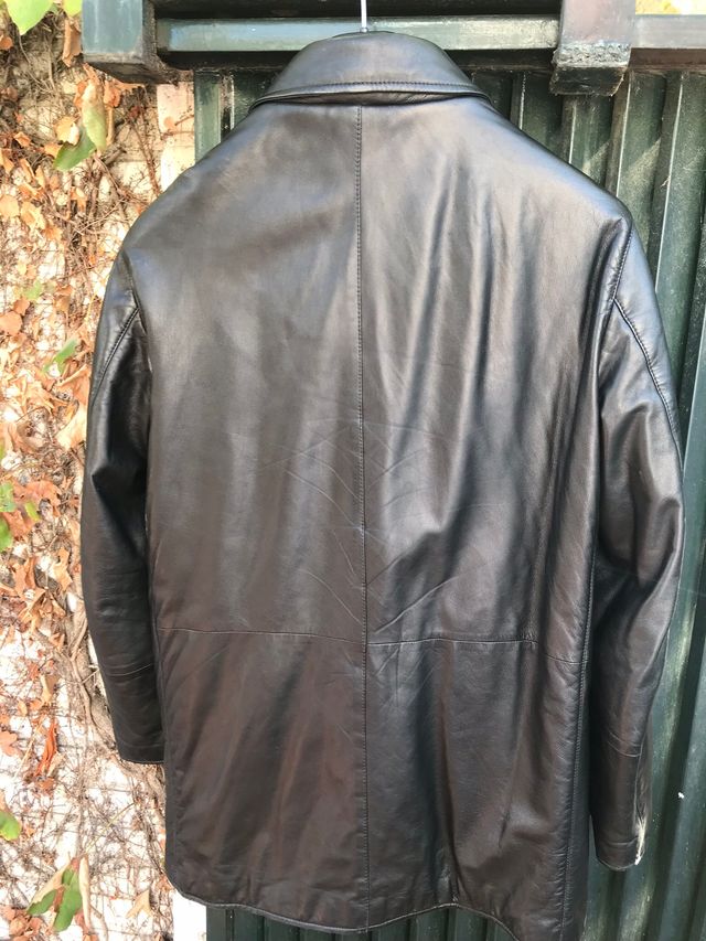 Chaquetón negro piel Enrico Mandelli talla M