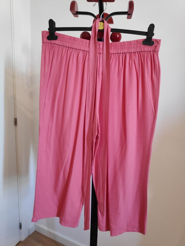 Pantalón culotte rosa