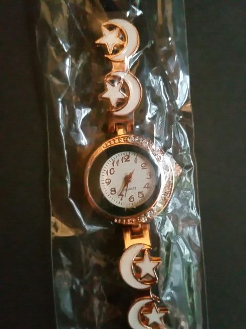 Reloj pulsera para mujer nuevo negro dorado brilla