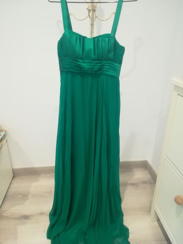 Vestido gasa y raso de noche bdba