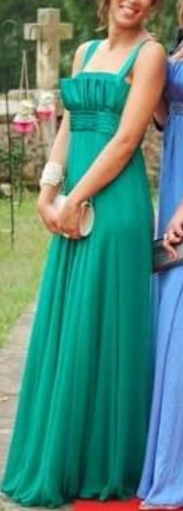 Vestido gasa y raso de noche bdba