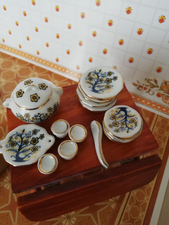 vajillas, juegos de cafe, platos casa de muñecas