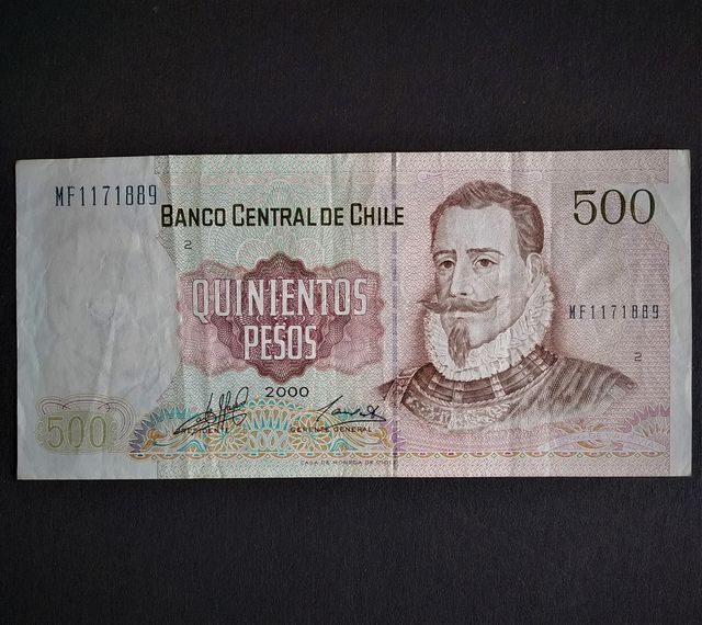 BILLETE DE 500 PESOS CHILE AÑO 2000