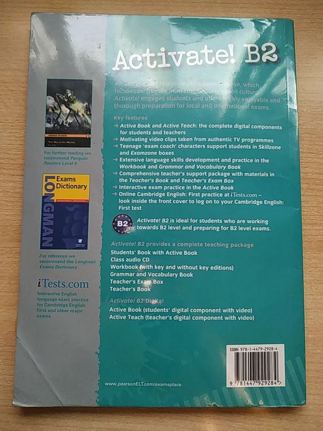 Libro Ingles ACTIVATE! B2 Student Book+DVD-PEARSON