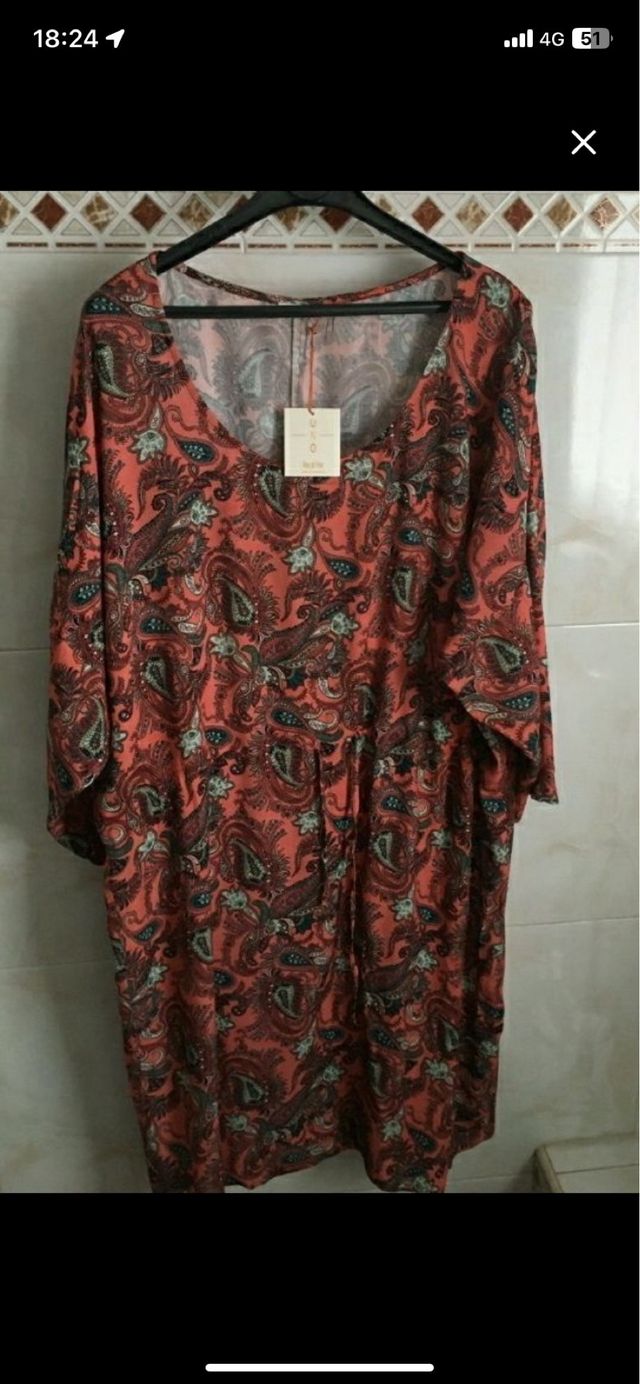 Pantalón fluido estampado. Talla/ L- XL, 46-48