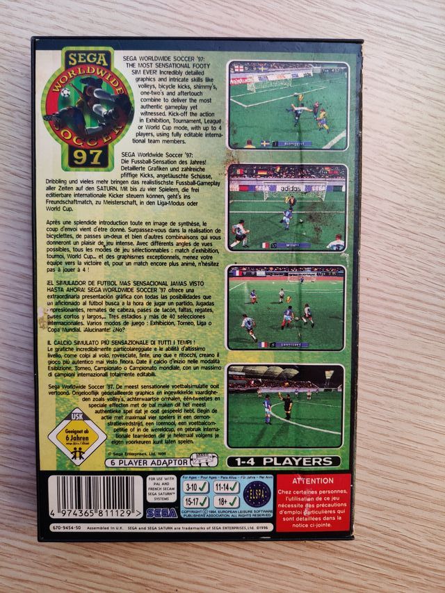 Juegos SEGA SATURN - World soccer 97.