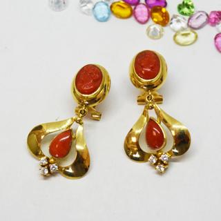 Pendientes coral mediterraneo fino, no sintetico d
