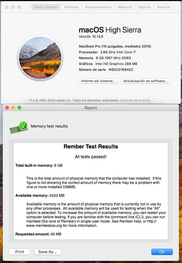 MacBook Pro 6,2 A1286 i7 15 pulgadas Mediados 2010