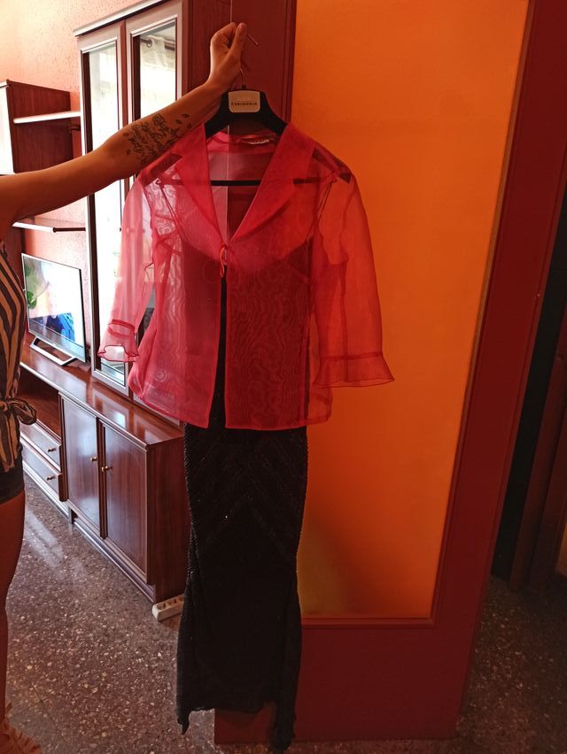 vestido de tirantes + chaquetilla