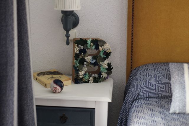 Letras de flores preservadas