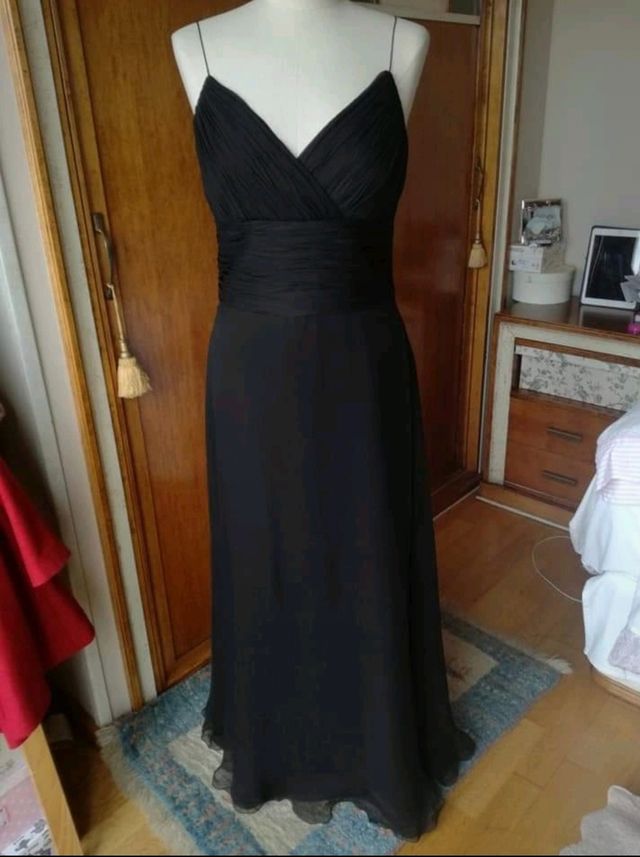 vestido gasa drapeado, puesto queda precioso